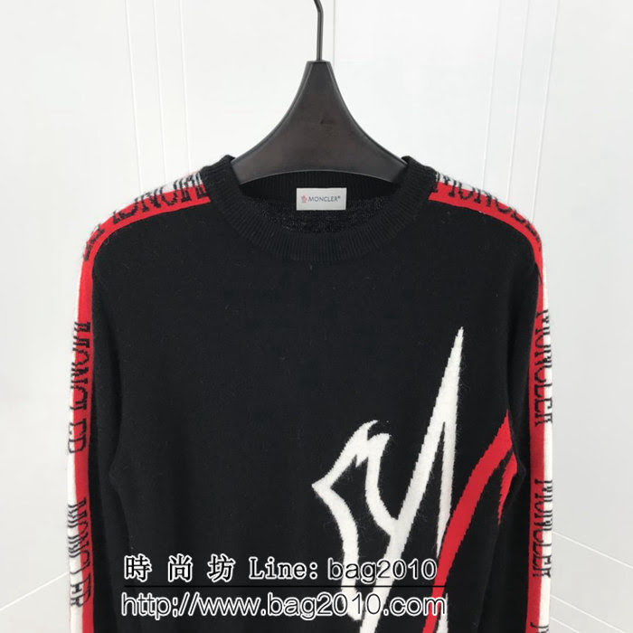 MONCLER蒙口 18ss秋冬新款 雙側字母提花logo 貂絨衫 男款羊毛衫 ydi1958
